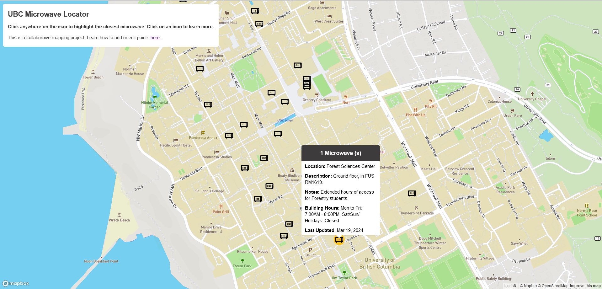 screenshot of map